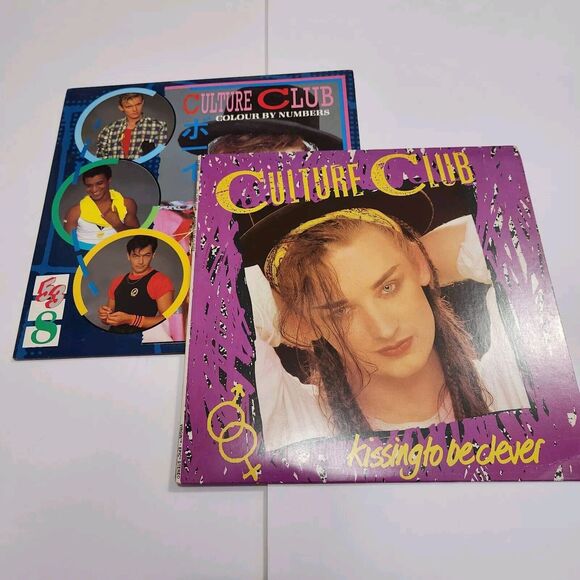 (2) CULTURE CLUB "Kissing To Be Clever & Color By Numbers" Vinyl Record LP (VG) - Picture 2 of 8